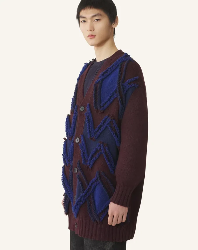 Cardigan oversize in jacquard Cardigan oversize in jacquard