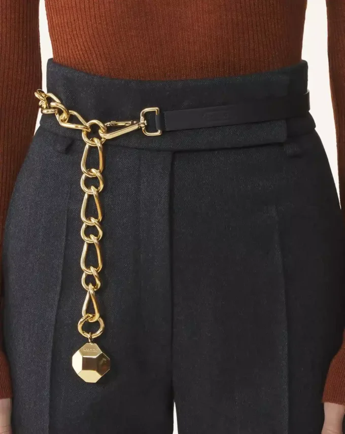 Catch by Lanvin Cintura in pelle e catena metallica Catch by Lanvin Cintura in pelle e catena metallica
