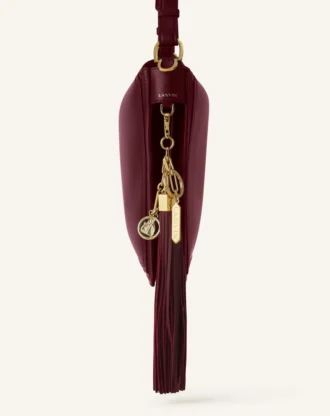 Ciondolo per borsa con pompon in pelle grande