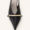 Décolleté con cinturino posteriore e fiocco in pelle Lanvin Décolleté con cinturino posteriore e fiocco in pelle Lanvin