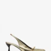 Décolleté con cinturino posteriore e fiocco Lanvin in pelle metallizzata craquelé Décolleté con cinturino posteriore e fiocco Lanvin in pelle metallizzata craquelé