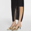 Décolleté con cinturino posteriore e fiocco Lanvin in pelle metallizzata craquelé Décolleté con cinturino posteriore e fiocco Lanvin in pelle metallizzata craquelé