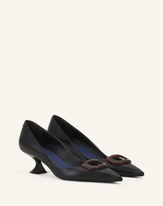 Décolleté in pelle Midnight Step con fibbia Décolleté in pelle Midnight Step con fibbia