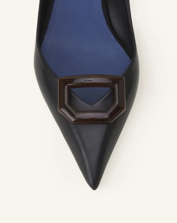 Décolleté in pelle Midnight Step con fibbia Décolleté in pelle Midnight Step con fibbia
