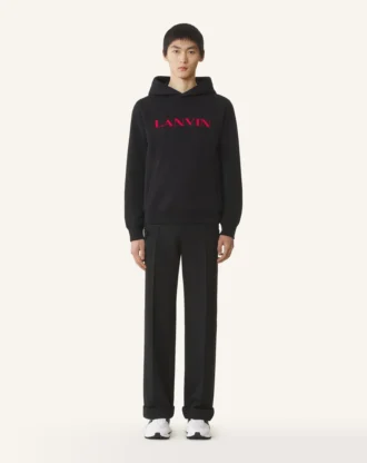 Felpa con cappuccio in cotone ricamata Lanvin