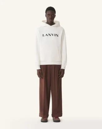 Felpa con cappuccio in cotone ricamata Lanvin