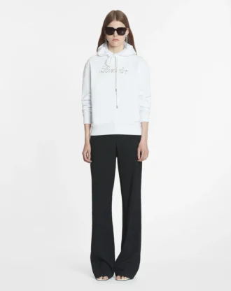 Felpa con cappuccio ricamata con perline Lanvin