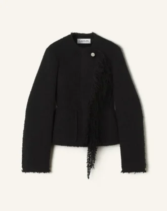Giacca asimmetrica in lana bouclé
