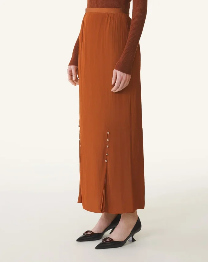 Gonna midi in charmeuse Gonna midi in charmeuse