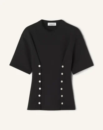 Maglietta in cotone felpato e cashmere