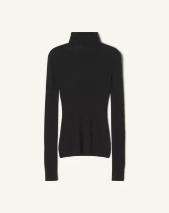 Maglione a collo alto in lana merino e seta