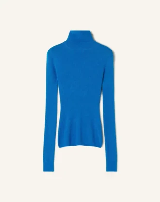 Maglione a collo alto in lana merino e seta