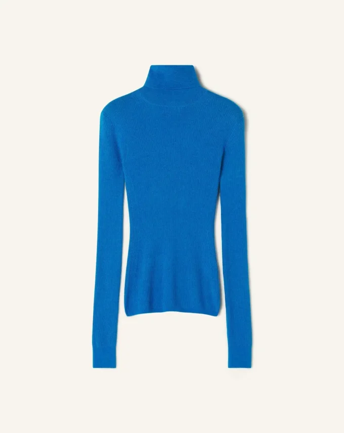Maglione a collo alto in lana merino e seta Maglione a collo alto in lana merino e seta