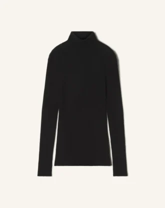 Maglione a collo alto in lana merino e seta Maglione a collo alto in lana merino e seta