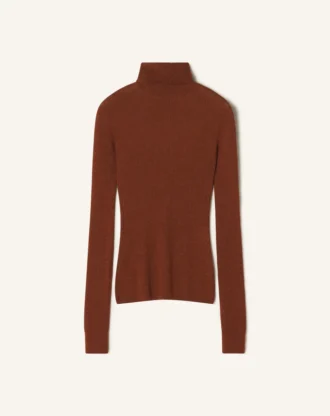 Maglione a collo alto in lana merino e seta