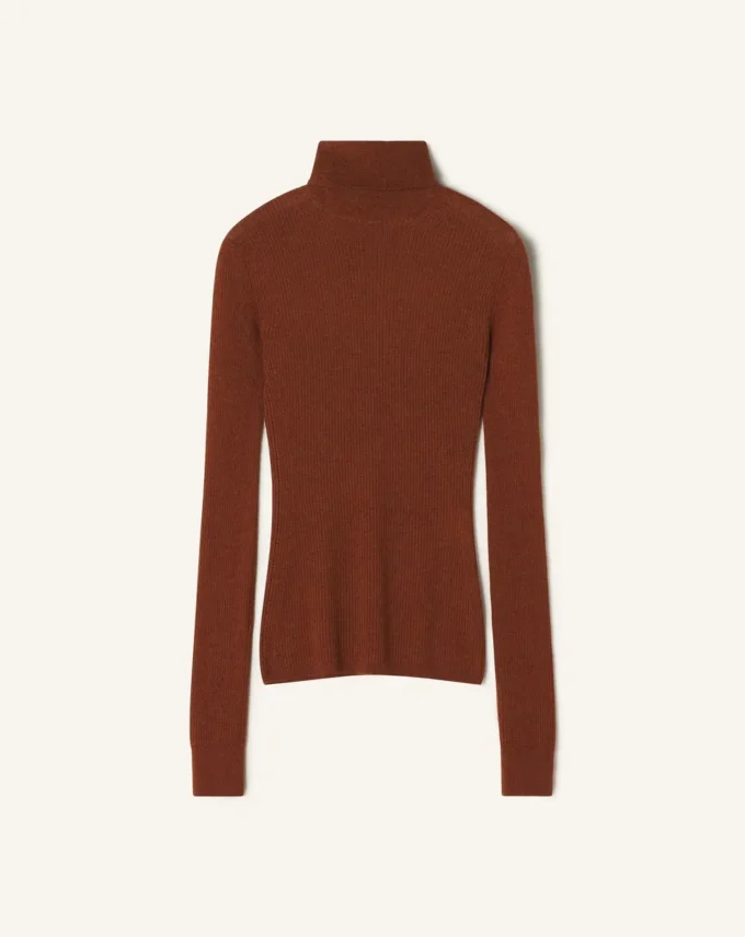 Maglione a collo alto in lana merino e seta Maglione a collo alto in lana merino e seta