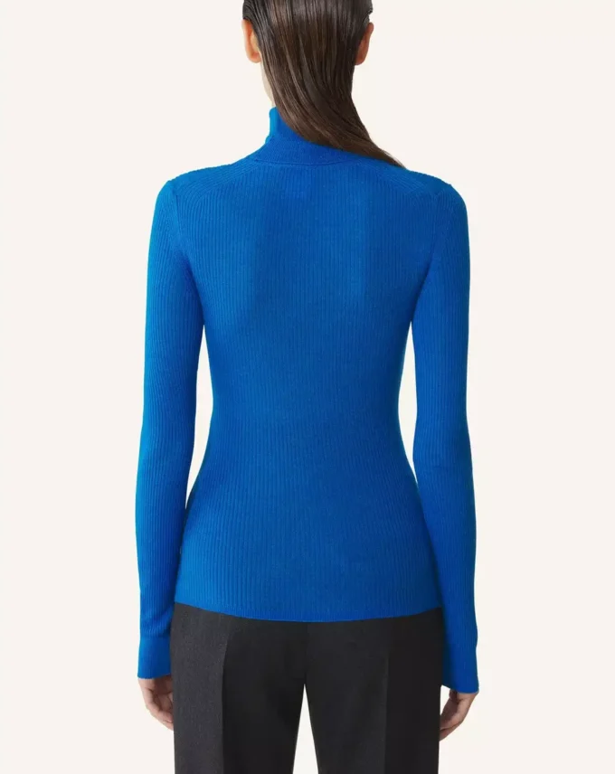 Maglione a collo alto in lana merino e seta Maglione a collo alto in lana merino e seta
