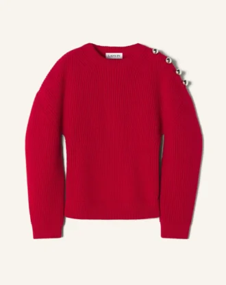 Maglione a coste in lana