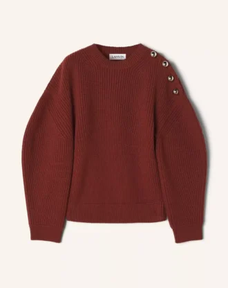 Maglione a coste in lana