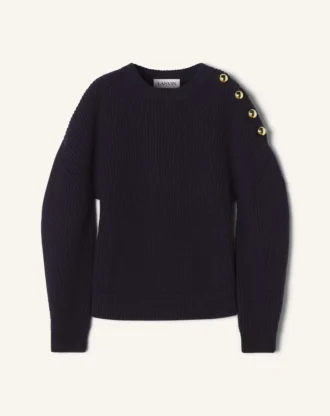 Maglione a coste in lana