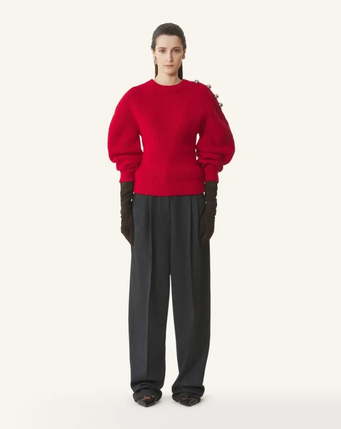 Maglione a coste in lana Maglione a coste in lana