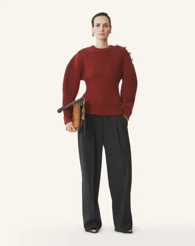 Maglione a coste in lana Maglione a coste in lana