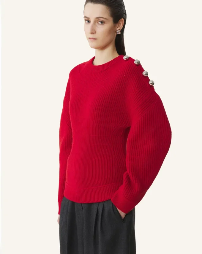 Maglione a coste in lana Maglione a coste in lana