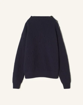 Maglione in lana con dettagli a rombi