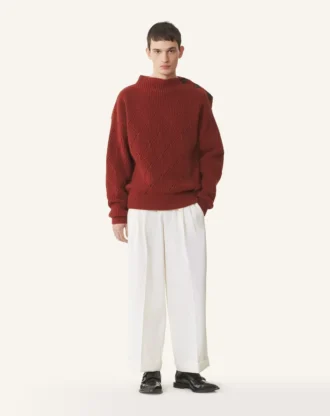 Maglione in lana con dettagli a rombi Maglione in lana con dettagli a rombi