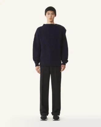 Maglione in lana con dettagli a rombi