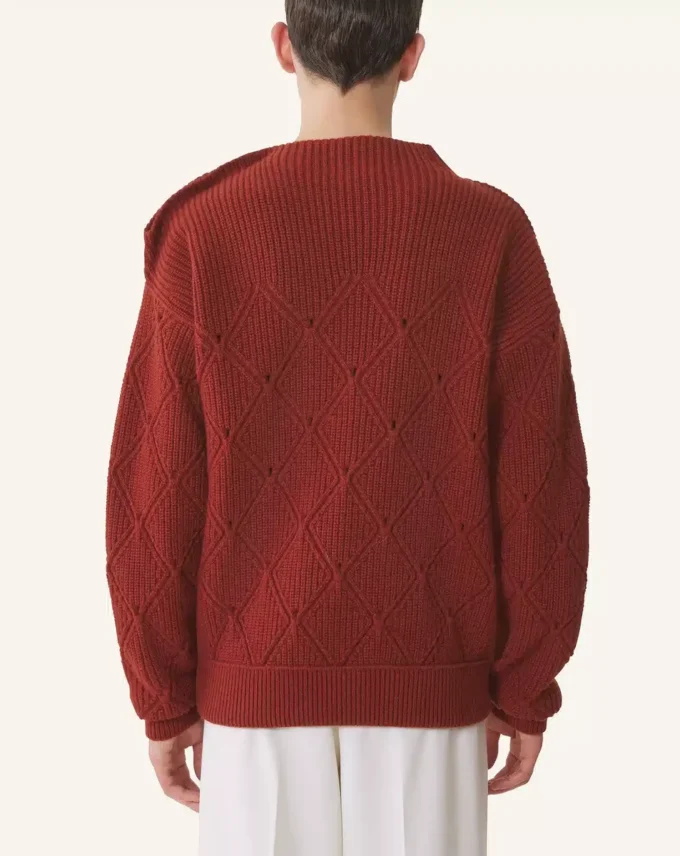 Maglione in lana con dettagli a rombi Maglione in lana con dettagli a rombi