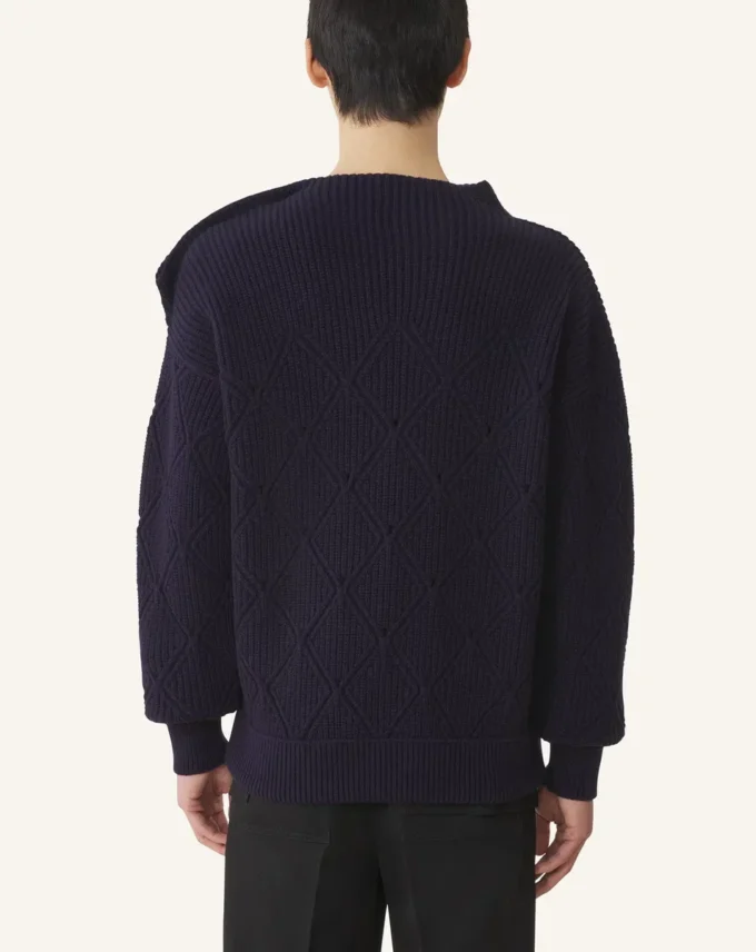 Maglione in lana con dettagli a rombi Maglione in lana con dettagli a rombi