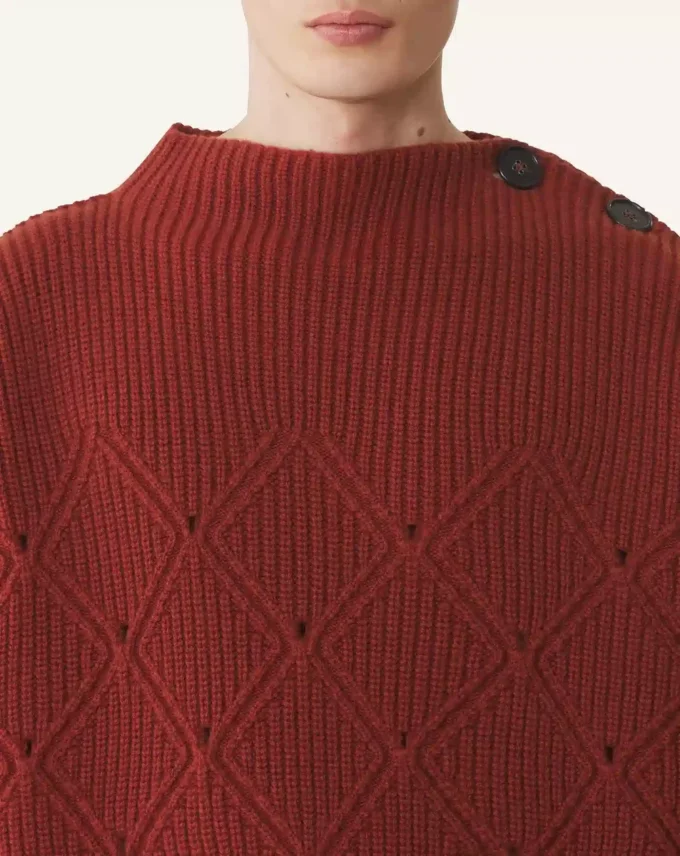 Maglione in lana con dettagli a rombi Maglione in lana con dettagli a rombi