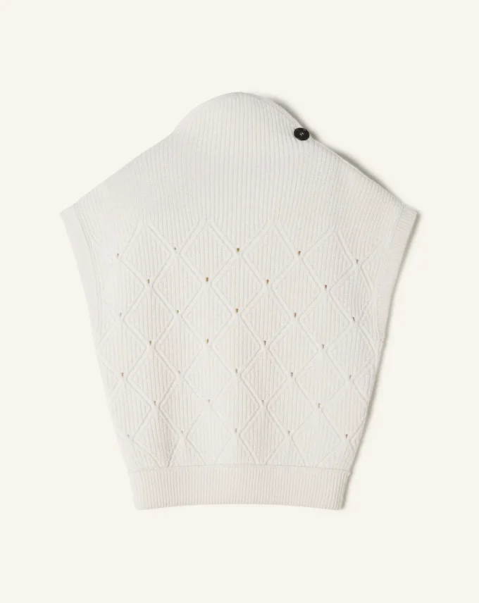 Maglione senza maniche in lana con dettagli a rombi Maglione senza maniche in lana con dettagli a rombi