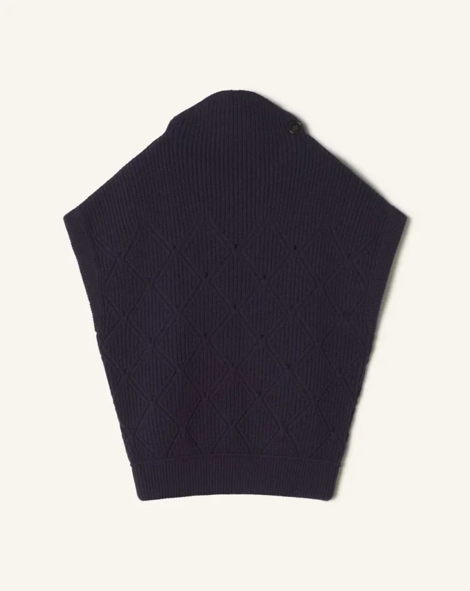 Maglione senza maniche in lana con dettagli a rombi Maglione senza maniche in lana con dettagli a rombi