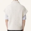 Maglione senza maniche in lana con dettagli a rombi Maglione senza maniche in lana con dettagli a rombi