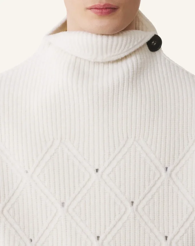 Maglione senza maniche in lana con dettagli a rombi Maglione senza maniche in lana con dettagli a rombi