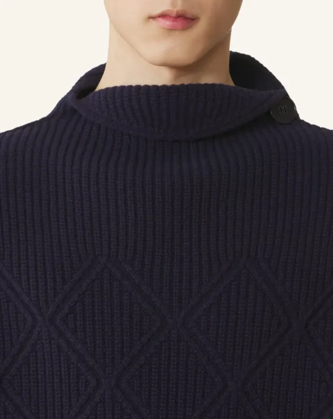 Maglione senza maniche in lana con dettagli a rombi Maglione senza maniche in lana con dettagli a rombi