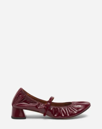 Mary Jane con tacco in pelle lucida