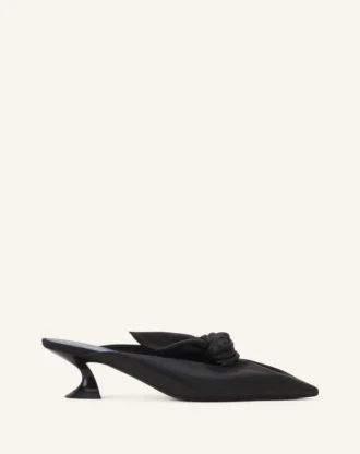 Mule con tacco e fiocco Midnight Step in pelle Mule con tacco e fiocco Midnight Step in pelle