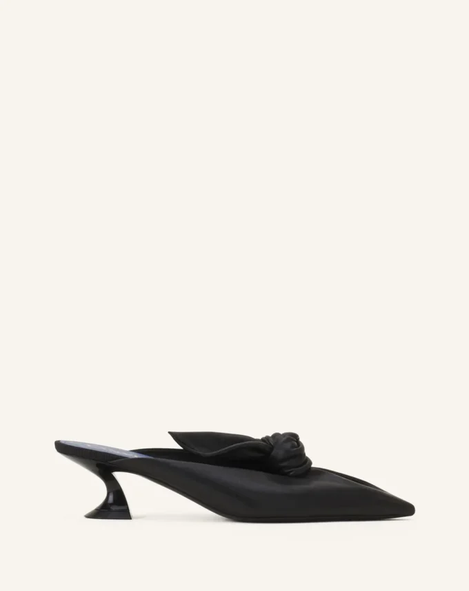 Mule con tacco e fiocco Midnight Step in pelle Mule con tacco e fiocco Midnight Step in pelle