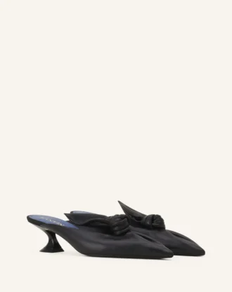 Mule con tacco e fiocco Midnight Step in pelle Mule con tacco e fiocco Midnight Step in pelle