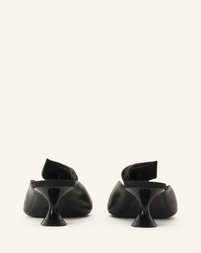 Mule con tacco e fiocco Midnight Step in pelle Mule con tacco e fiocco Midnight Step in pelle