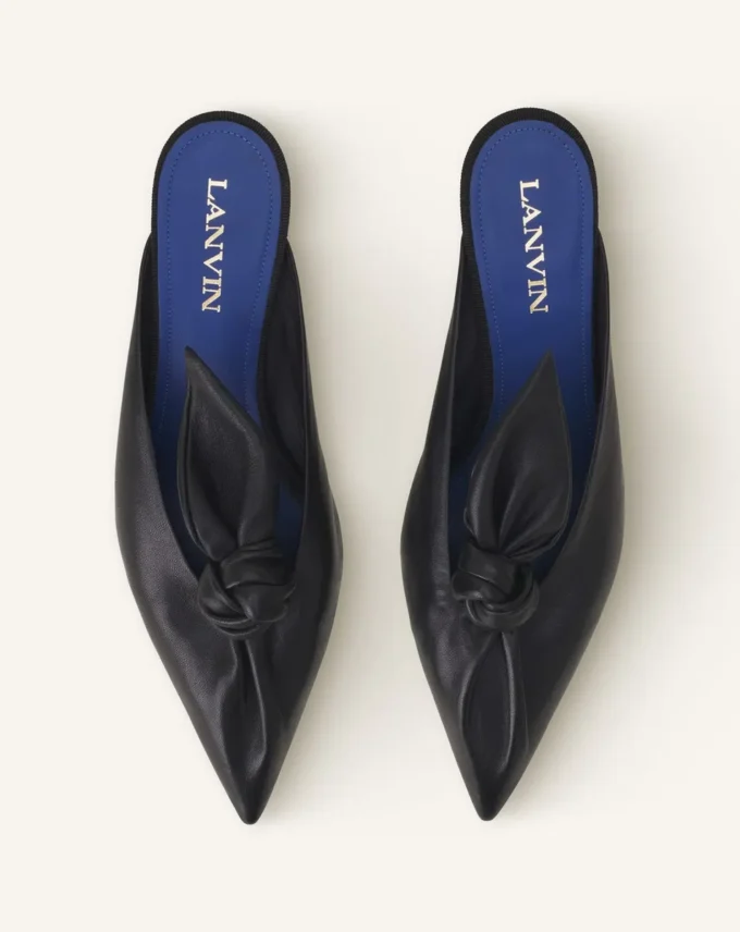 Mule con tacco e fiocco Midnight Step in pelle Mule con tacco e fiocco Midnight Step in pelle