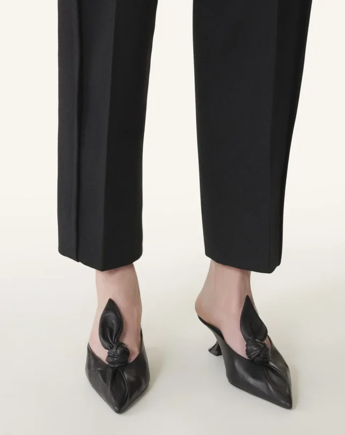 Mule con tacco e fiocco Midnight Step in pelle Mule con tacco e fiocco Midnight Step in pelle