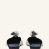 Mule Midnight Step con fiocco in pelle metallizzata Mule Midnight Step con fiocco in pelle metallizzata