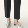 Mule Midnight Step con fiocco in pelle metallizzata Mule Midnight Step con fiocco in pelle metallizzata