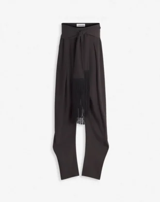 Pantaloni a barilotto in lana e viscosa
