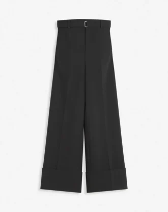 Pantaloni a gamba larga con risvolto