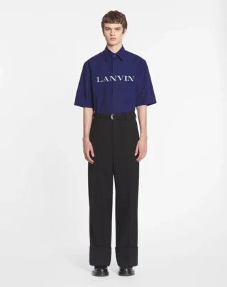 Pantaloni a gamba larga con risvolto